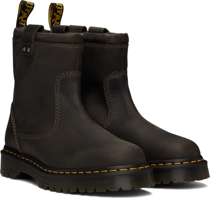 Dr. Martens Gray Anistone Lo Leather Boots - Image 4