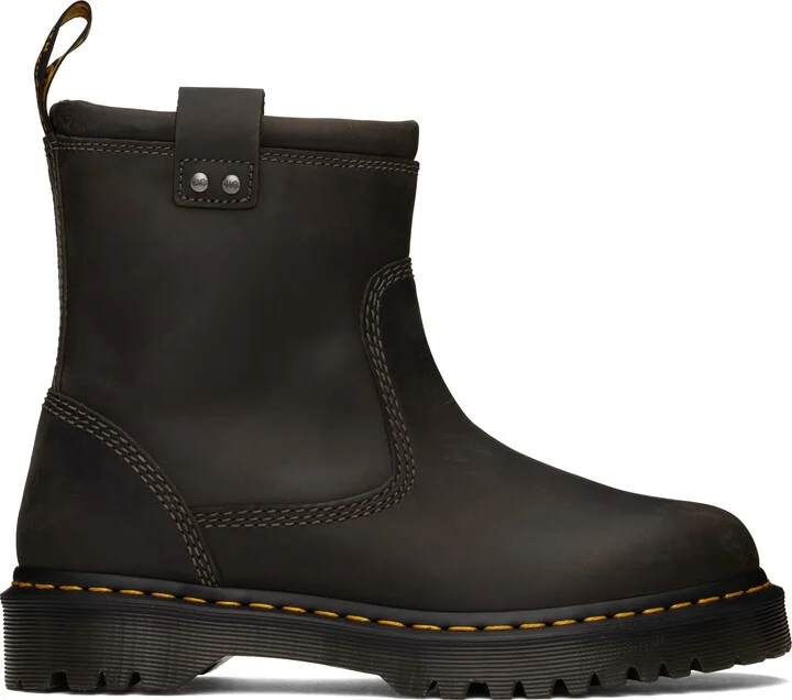 Dr. Martens Gray Anistone Lo Leather Boots