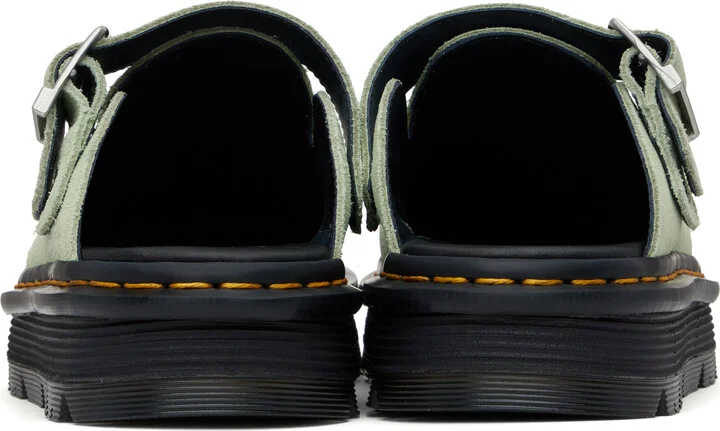 Dr. Martens Green Zebzag Suede Slingback Platform Slip-On Loafers - Image 2