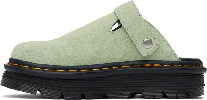 Dr. Martens Green Zebzag Suede Slingback Platform Slip-On Loafers - Image 3