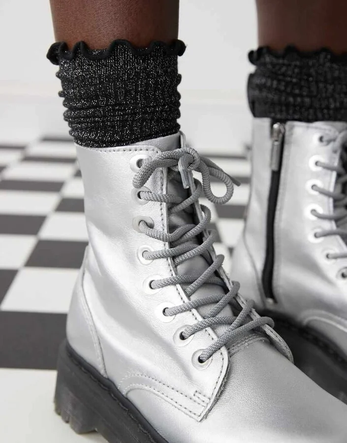 Dr. Martens Jadon boots in silver - Image 2