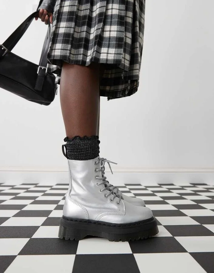 Dr. Martens Jadon boots in silver