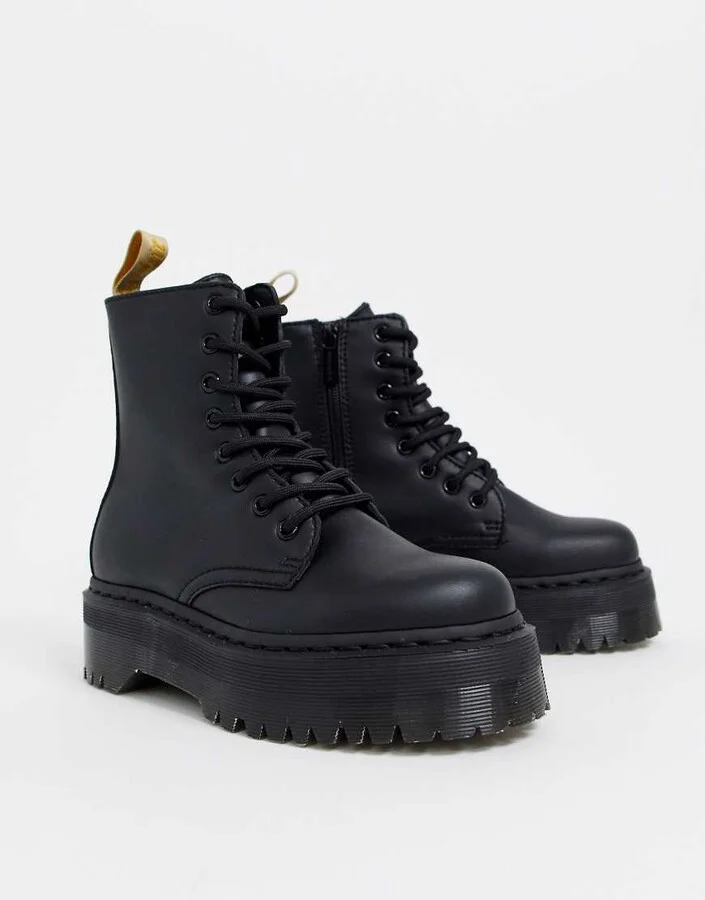 Dr Martens Jadon chunky boots in vegan black - Image 2