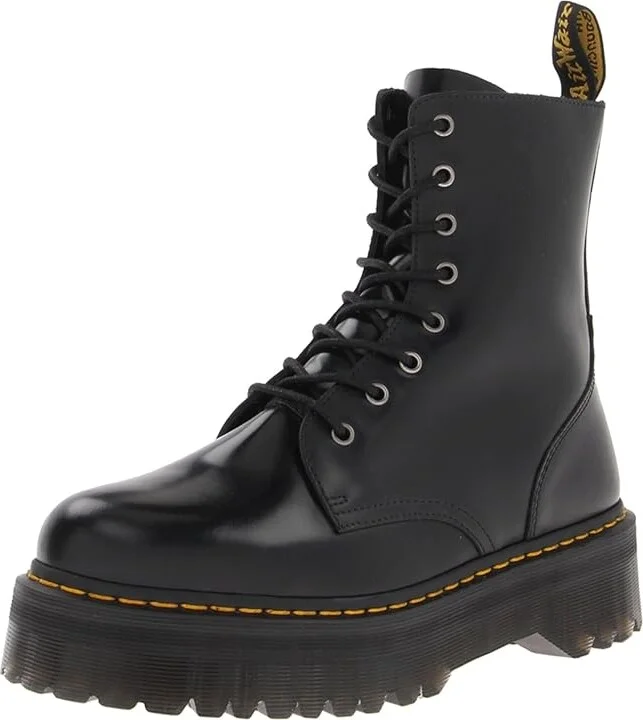 Dr. Martens Jadon Smooth Leather Platform Boots Lace-up Boots Black Polished Smooth : UK 3 (US Men's 4 - Women's 5) Medium - Image 2