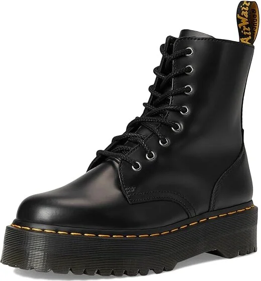 Dr. Martens Jadon Smooth Leather Platform Boots Lace-up Boots Black Polished Smooth : UK 3 (US Men's 4 - Women's 5) Medium - Image 6