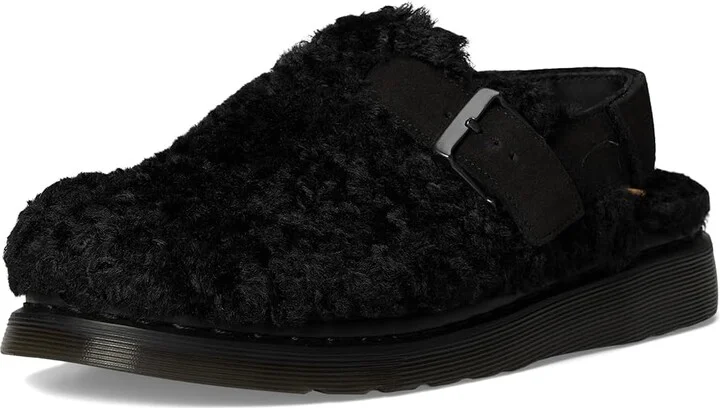 Dr. Martens Jorge II Faux Fur Lined Deluxe Borg Slingback Mules Lace-up Boots Black : UK 5 (US Men's 6 - Women's 7) Medium, Leather - Image 5