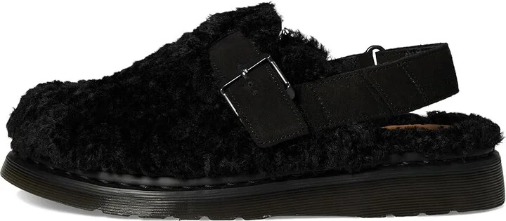 Dr. Martens Jorge II Faux Fur Lined Deluxe Borg Slingback Mules Lace-up Boots Black : UK 5 (US Men's 6 - Women's 7) Medium, Leather - Image 6