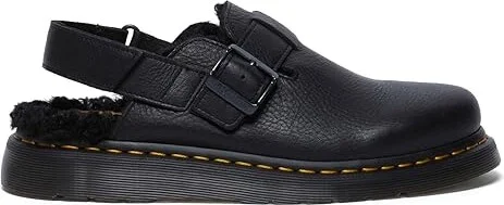 Dr. Martens Jorge II Faux Fur Lined Leather Slingback Mules Lace-up Boots Black : UK 12 (US Men's 13) Medium - Image 5