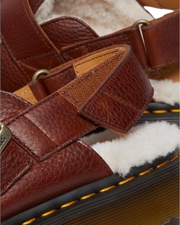 Dr. Martens Jorge II Faux Fur Lined Leather Slingback Mules Lace-up Boots Cashew : UK 11 (US Men's 12) Medium - Image 4