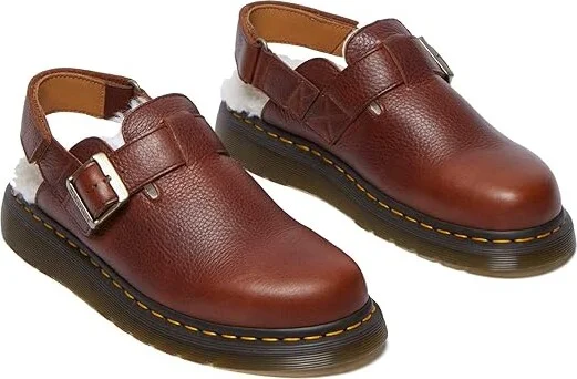 Dr. Martens Jorge II Faux Fur Lined Leather Slingback Mules Lace-up Boots Cashew : UK 11 (US Men's 12) Medium