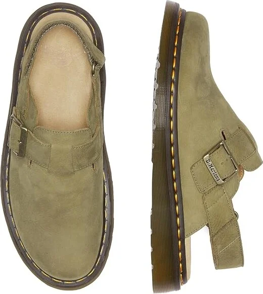 Dr. Martens Jorge II Leather Slingback Mules Shoes Muted Olive : UK 3 (US Men's 4 - Women's 5) Medium - Image 2