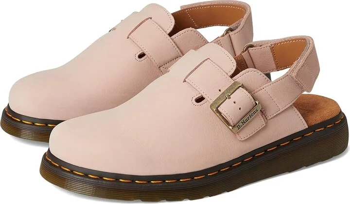 Dr. Martens Jorge II Leather Slingback Mules Shoes Powder Pink : UK 7 (US Men's 8 - US Women's 9) Medium