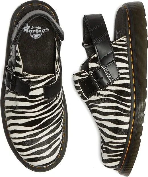Dr. Martens Jorge II Leather Slingback Mules Shoes Zebra : UK 12 (US Men's 13) Medium - Image 2