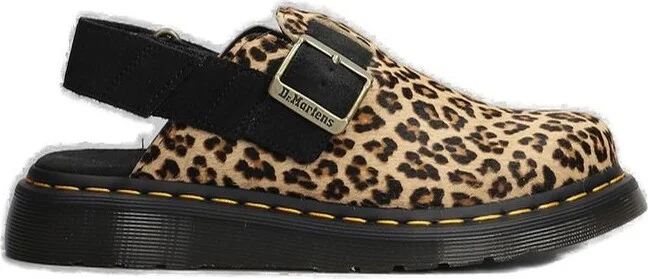 Dr. Martens Jorge II Leopard Buckle-Fastened Mules