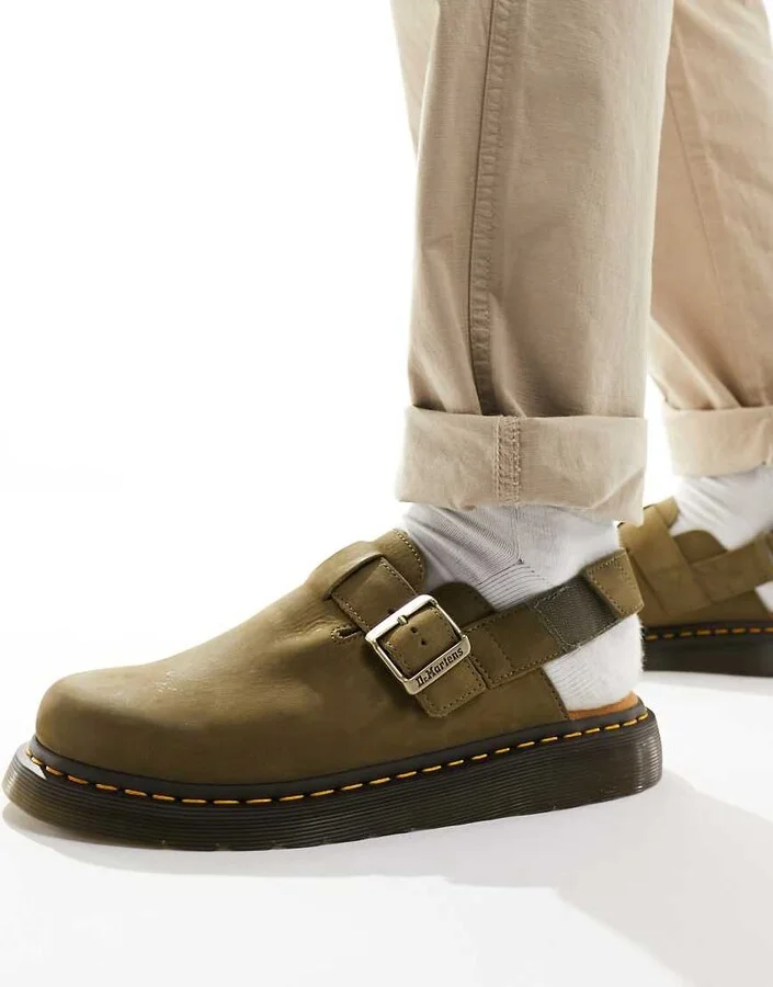 Dr Martens Jorge II mules in khaki suede - Image 4
