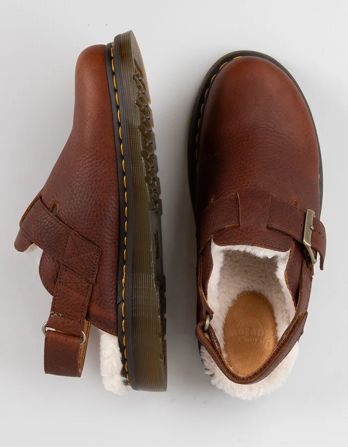 DR. MARTENS Jorge II Womens Fur Lined Slingback Mules - Image 5