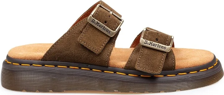 Dr.martens Josef Savannah Tan Suede Sandals Colour: Green