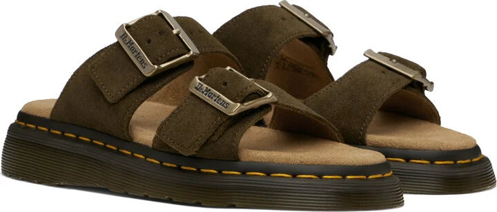 Dr. Martens Khaki Josef Suede Slide Sandals - Image 4