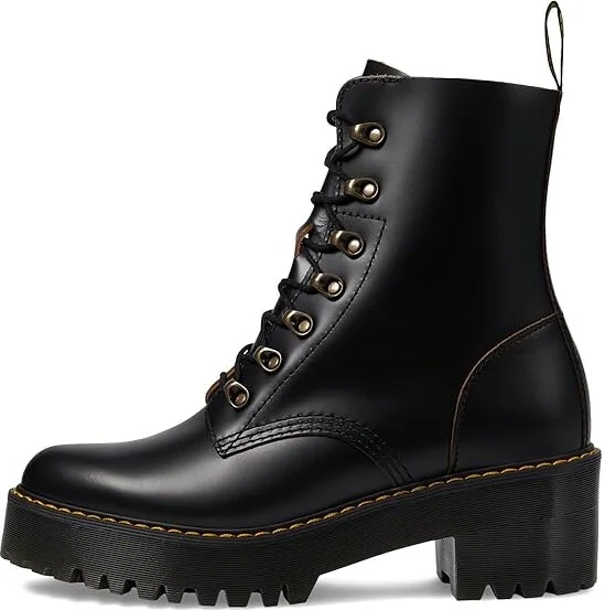 Dr. Martens Leona 7 Hook Boot Women's Shoes Black Vintage Smooth : UK 3 (US Women's 5) M, Leather - Image 7