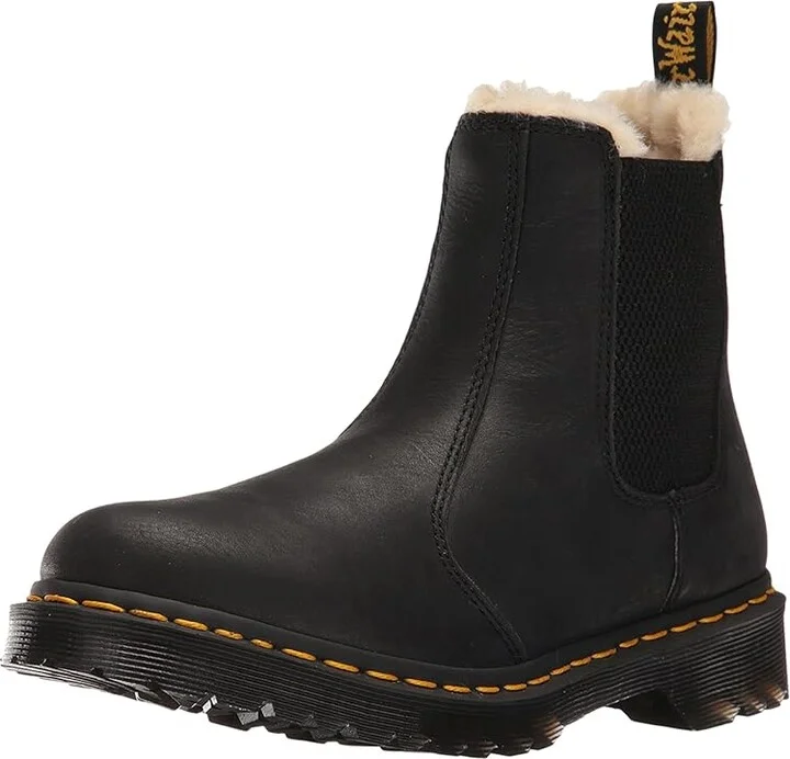 Dr. Martens Leonore Women's Pull-on Boots Black Burnished Wyoming : UK 3 (US Women's 5) M, Leather - Image 2