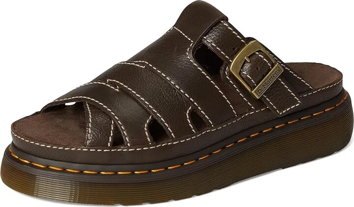 Dr. Martens Maxxy Slide Shoes Kelp Brown : UK 10 (US Men's 11 - Women's 12) Medium, Leather/Suede - Image 5