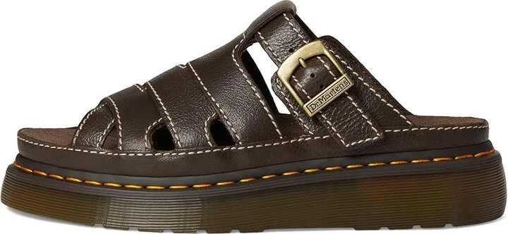 Dr. Martens Maxxy Slide Shoes Kelp Brown : UK 10 (US Men's 11 - Women's 12) Medium, Leather/Suede - Image 6