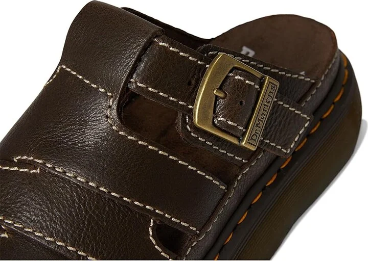 Dr. Martens Maxxy Slide Shoes Kelp Brown : UK 10 (US Men's 11 - Women's 12) Medium, Leather/Suede - Image 7