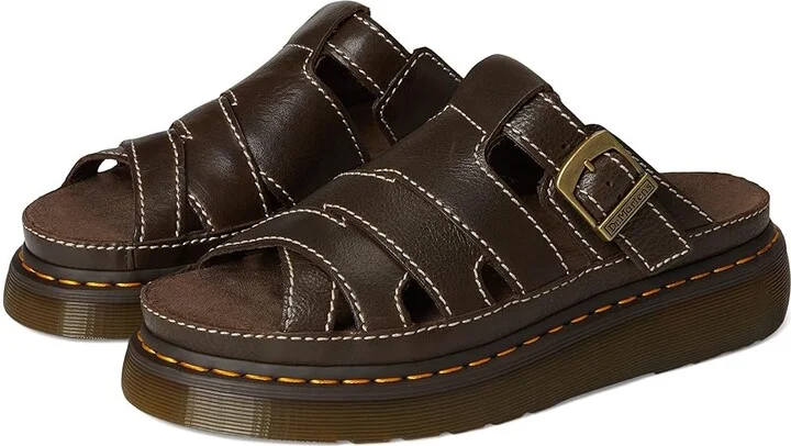 Dr. Martens Maxxy Slide Shoes Kelp Brown : UK 10 (US Men's 11 - Women's 12) Medium, Leather/Suede