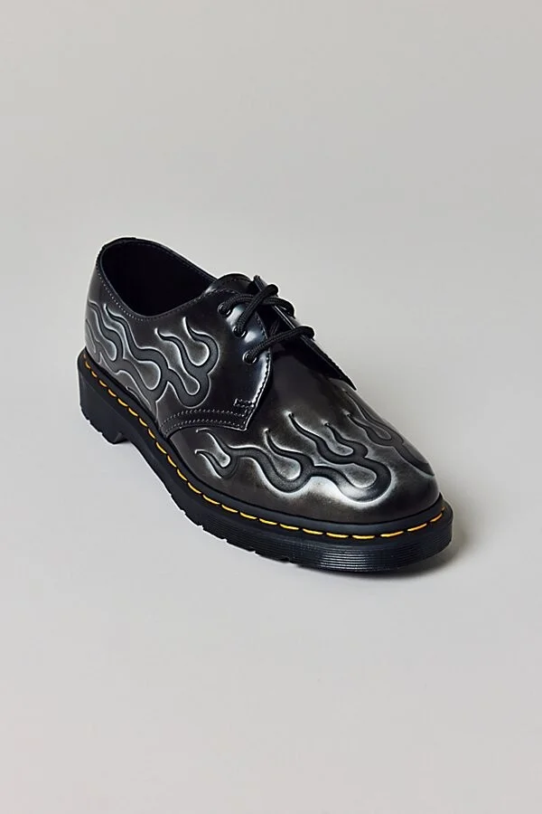 Dr. Martens Men's 1461 Inferno Oxford Shoe in Silver Arcadia - Image 3