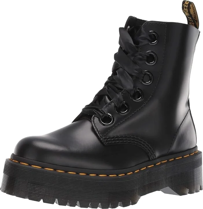 Dr. Martens Molly Quad Retro Women's Boots Black Buttero : UK 3 (US Women's 5) M, Leather - Image 2