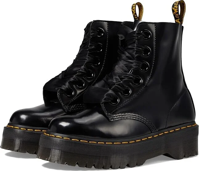 Dr. Martens Molly Quad Retro Women's Boots Black Buttero : UK 3 (US Women's 5) M, Leather