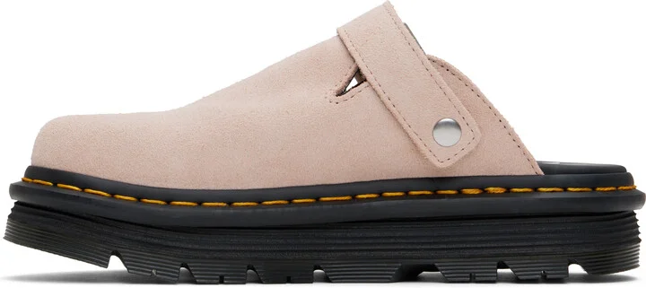Dr. Martens Pink ZebZag Suede Slingback Platform Loafers - Image 3