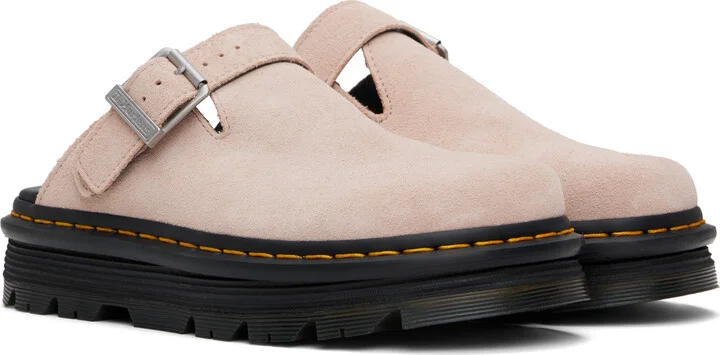 Dr. Martens Pink ZebZag Suede Slingback Platform Loafers - Image 4