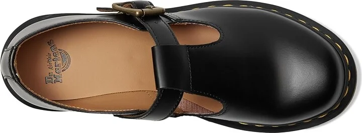 Dr. Martens Polley T-Bar Mary Jane Women's Maryjane Shoes Black Smooth : UK 3 (US Women's 5) M, Leather - Image 2