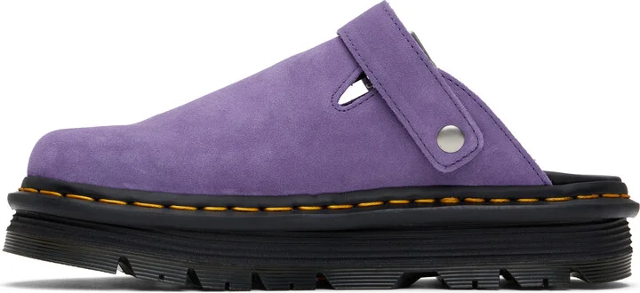 Dr. Martens Purple ZebZag Suede Slingback Platform Loafers - Image 3