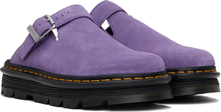 Dr. Martens Purple ZebZag Suede Slingback Platform Loafers - Image 4