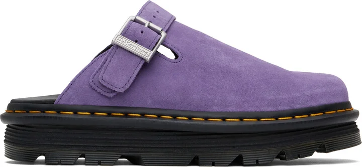 Dr. Martens Purple ZebZag Suede Slingback Platform Loafers