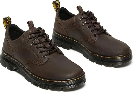 Dr. Martens Reeder Shoes Dark Brown Crazy Horse : UK 3 (US Men's 4 - Women's 5) Medium, Synthetic/Textile