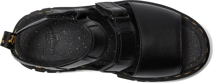 Dr. Martens Ricki 3-Strap Sandal Women's Shoes Black Nappa Lux : UK 7 (US Women's 9) M, Leather - Image 2