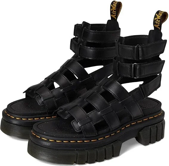 Dr. Martens Ricki Gladiator Women's Shoes Black Nappa Lux : UK 4 (US Women's 6) M, Leather