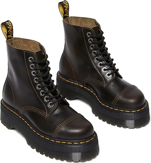 Dr. Martens Sinclair Leather Platform Boots Boots Dark Taupe : UK 13 (US Men's 14) Medium
