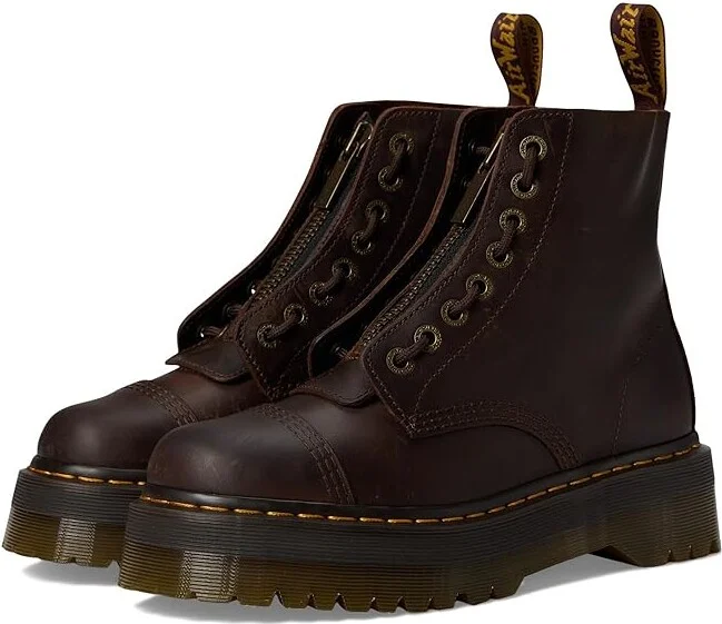 Dr. Martens Sinclair Leather Platform Boots Shoes Dark Brown : UK 3 (US Men's 4 - Women's 5) Medium