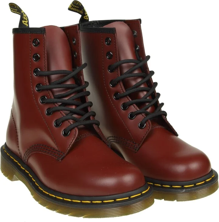 Dr.martens Smooth Boots In Cherry Color Leather - Image 2