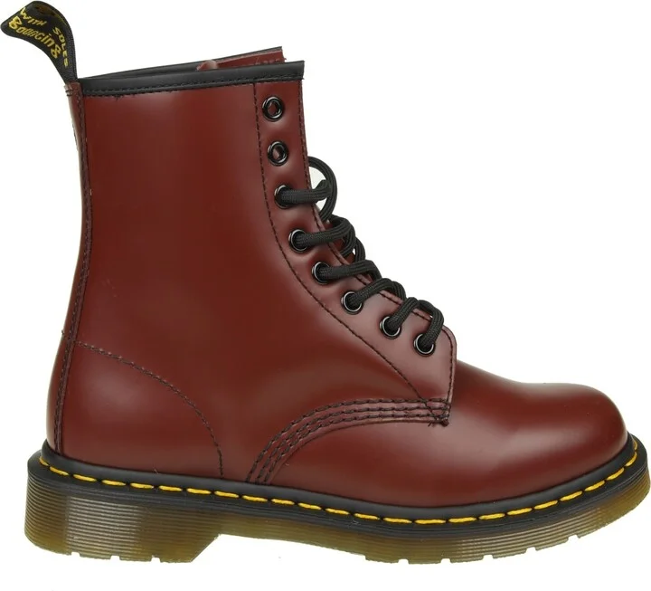 Dr.martens Smooth Boots In Cherry Color Leather