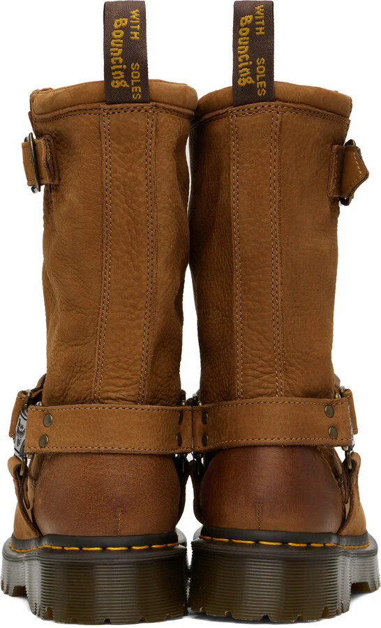 Dr. Martens Tan Anistone Hi Leather Biker Boots - Image 2