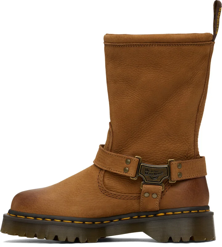 Dr. Martens Tan Anistone Hi Leather Biker Boots - Image 3