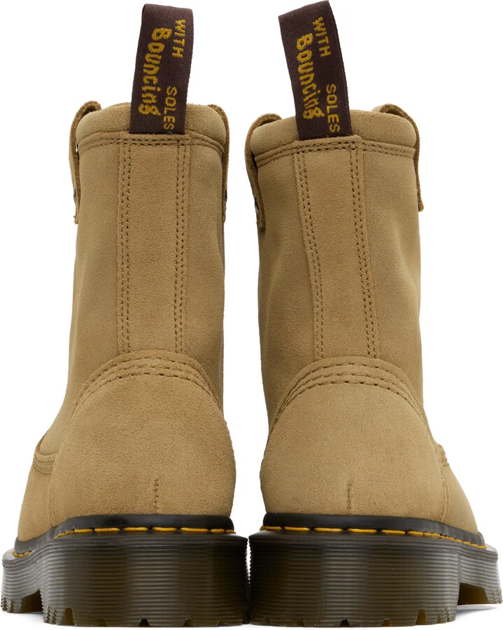 Dr. Martens Tan Anistone Lo Suede Biker Boots - Image 2