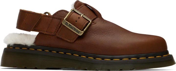 Dr. Martens Tan Jorge II Faux-Fur Lined Mules