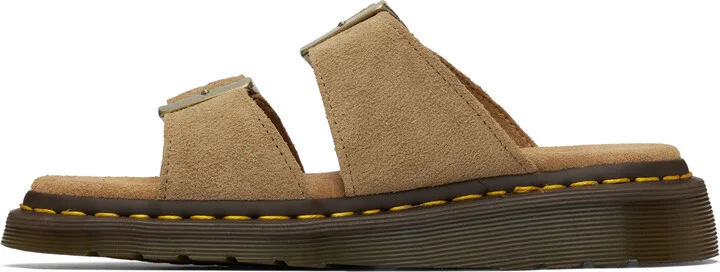 Dr. Martens Tan Josef Suede Slide Sandals - Image 3