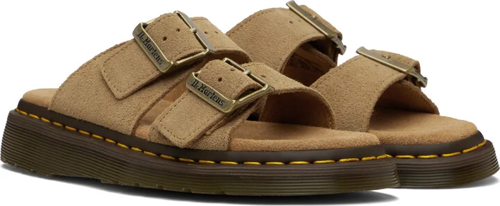 Dr. Martens Tan Josef Suede Slide Sandals - Image 4